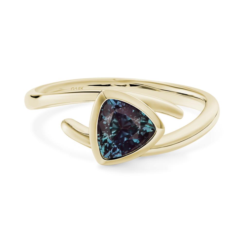 Bezel Set Alexandrite Ring - LUO Jewelry #metal_14k yellow gold