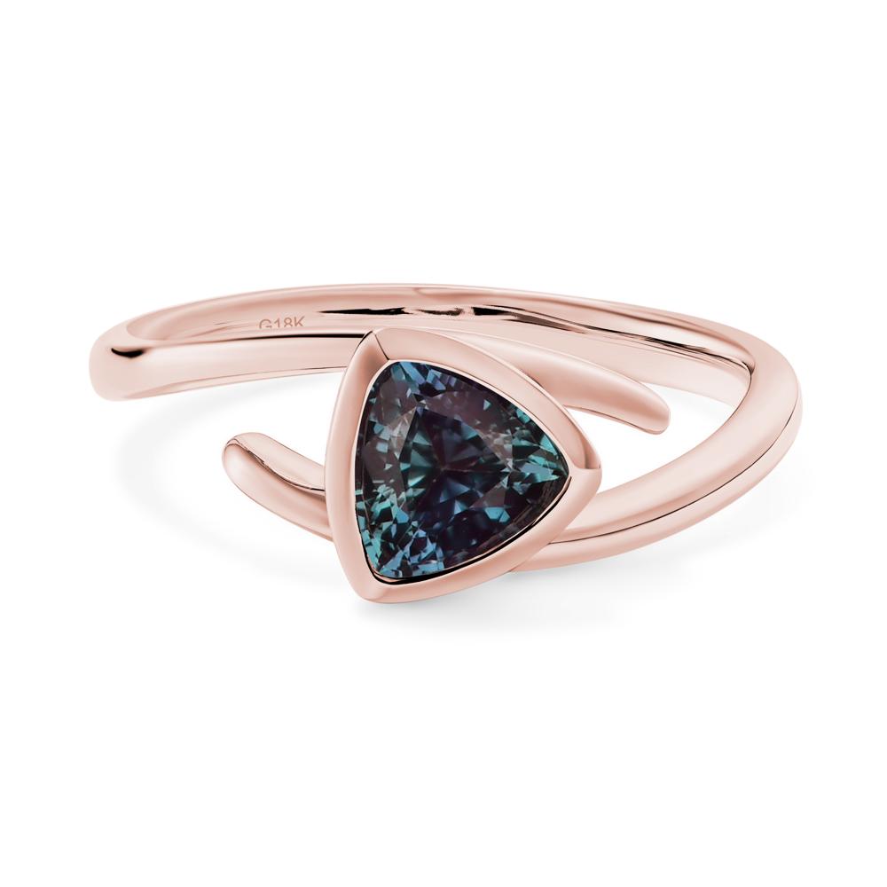 Bezel Set Alexandrite Ring - LUO Jewelry #metal_18k rose gold