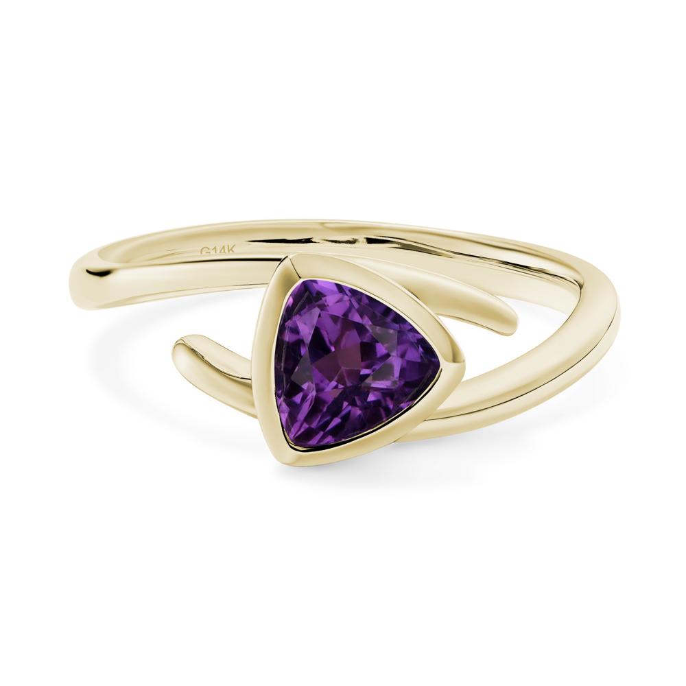 Bezel Set Amethyst Ring - LUO Jewelry #metal_14k yellow gold