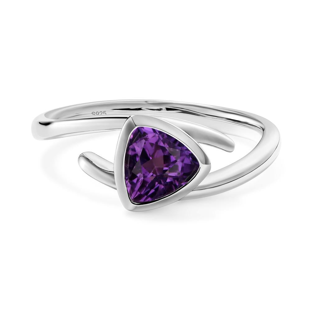 Bezel Set Amethyst Ring - LUO Jewelry #metal_sterling silver