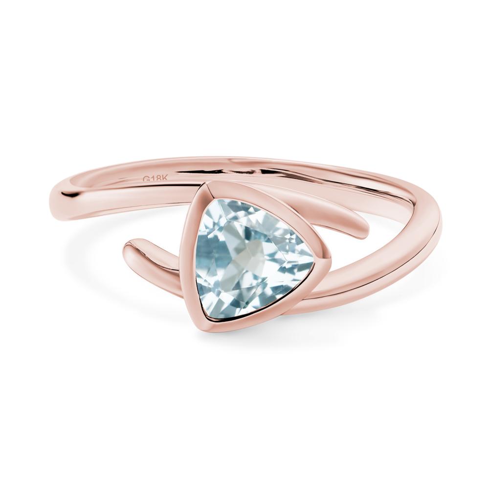 Bezel Set Aquamarine Ring - LUO Jewelry #metal_18k rose gold