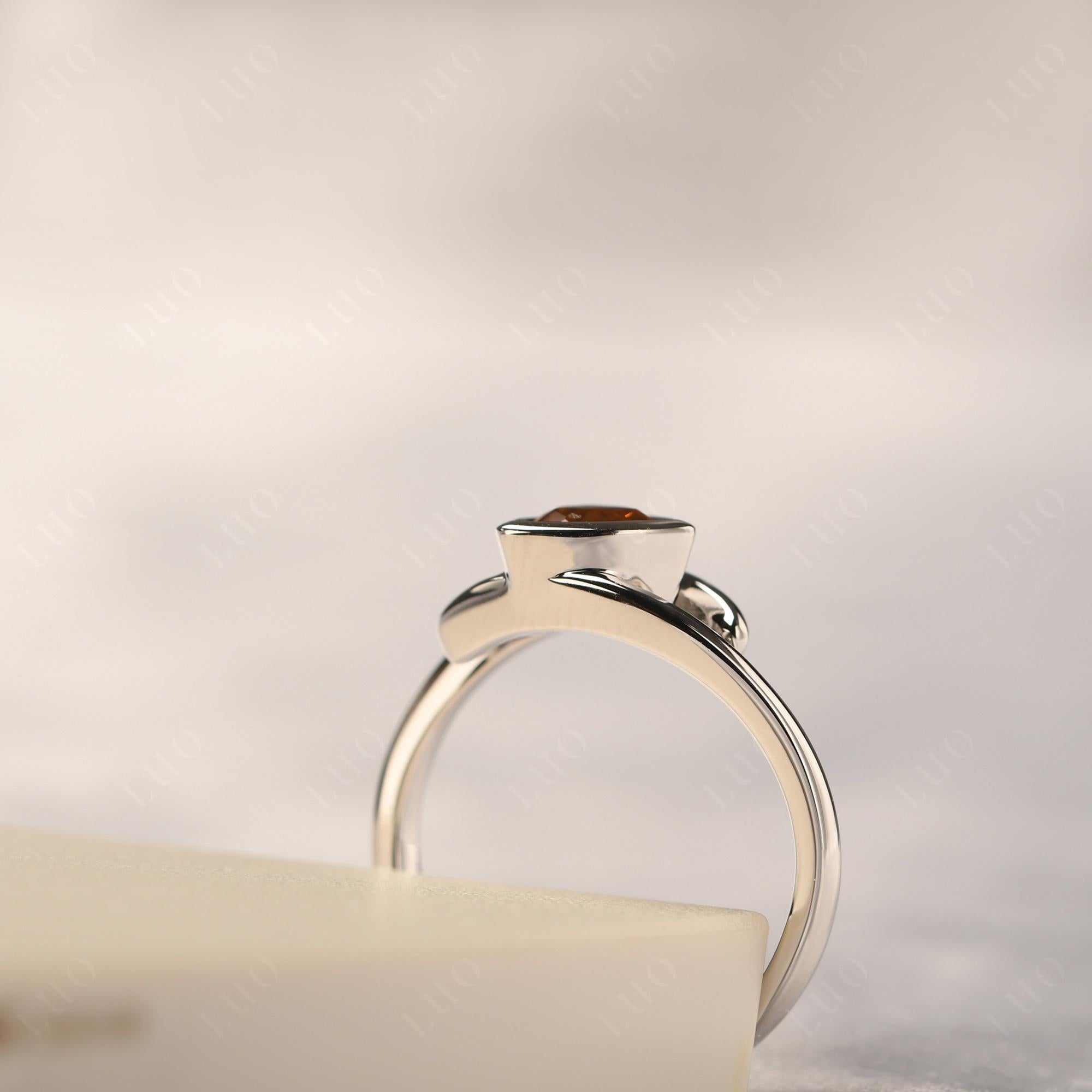 Bezel Set Citrine Ring - LUO Jewelry