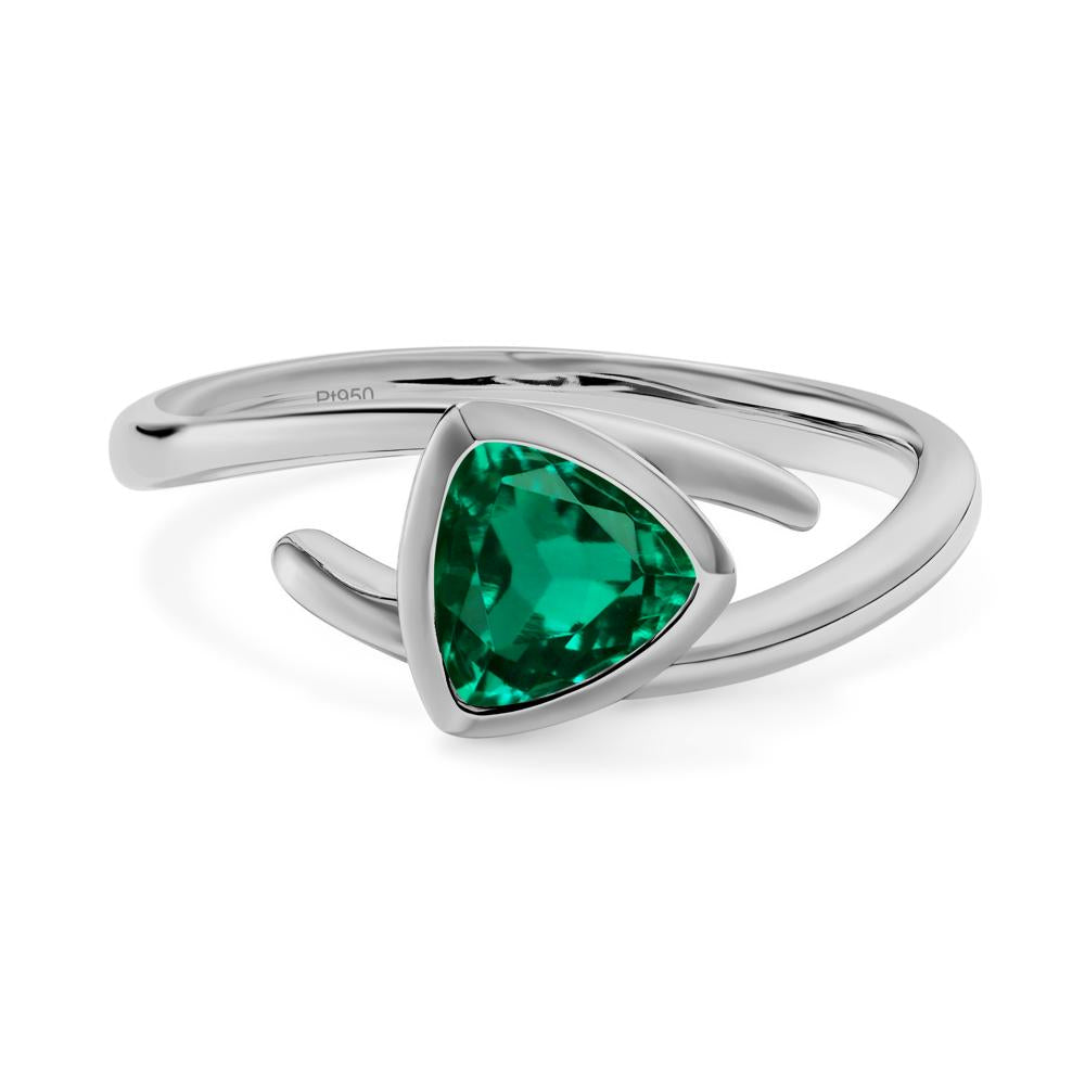 Bezel Set Emerald Ring - LUO Jewelry #metal_platinum