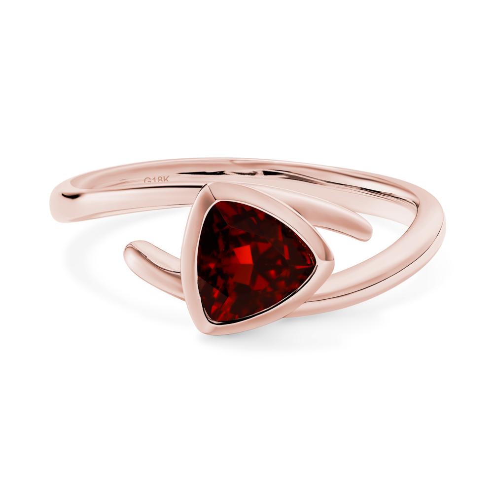 Bezel Set Garnet Ring - LUO Jewelry #metal_18k rose gold
