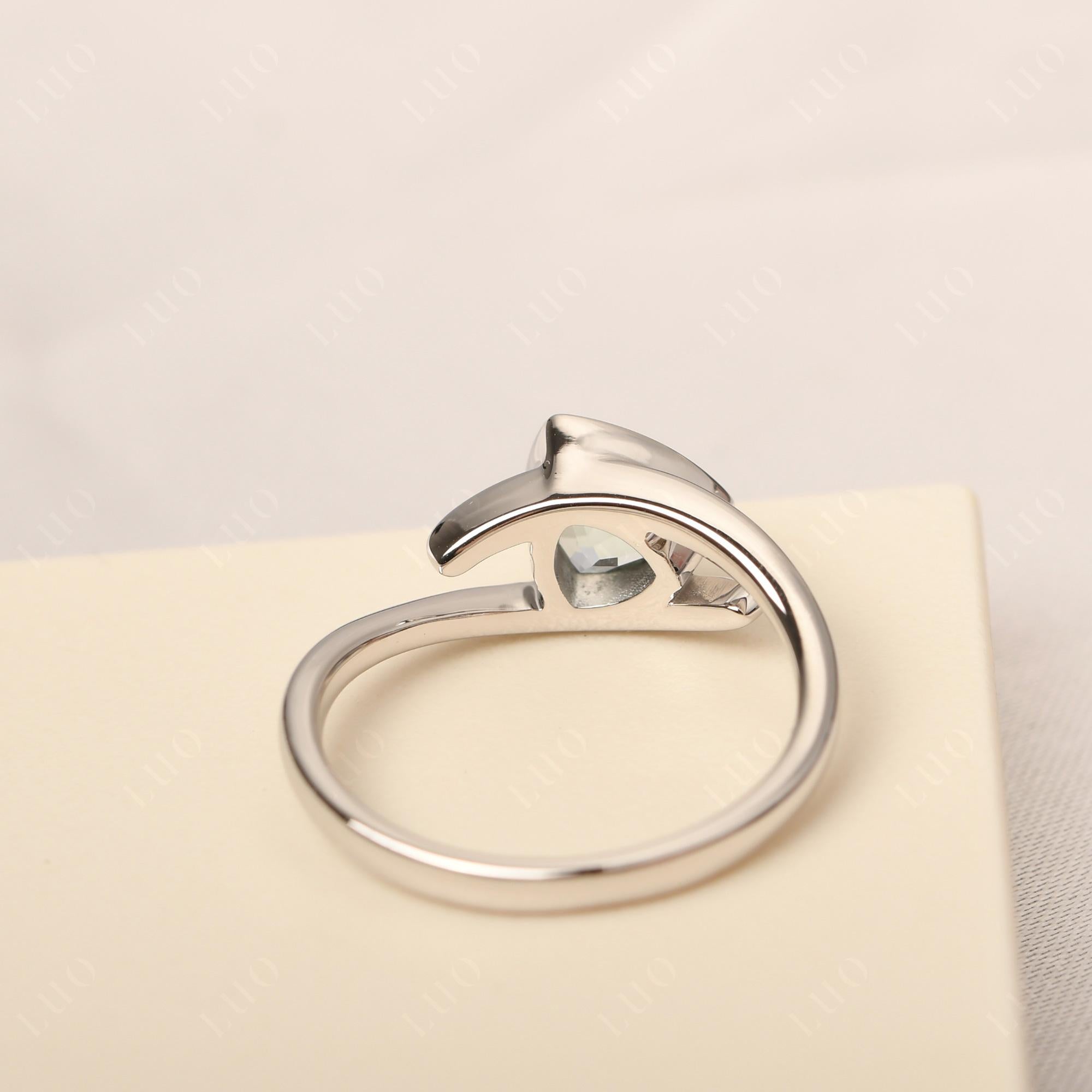 Bezel Set Green Amethyst Ring - LUO Jewelry