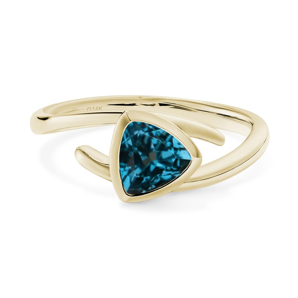 Bezel Set London Blue Topaz Ring - LUO Jewelry #metal_14k yellow gold