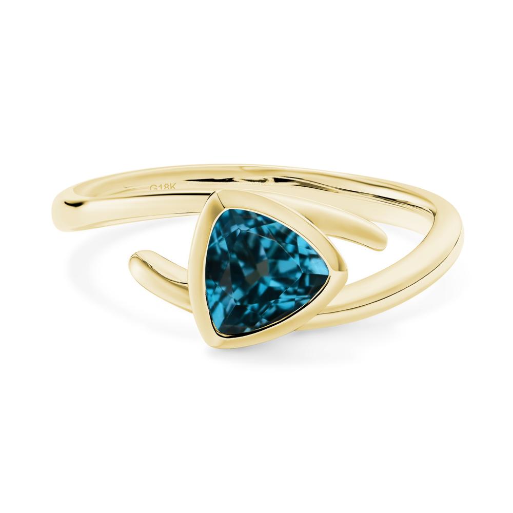 Bezel Set London Blue Topaz Ring - LUO Jewelry #metal_18k yellow gold