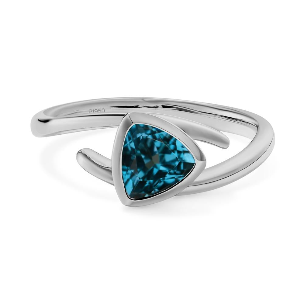 Bezel Set London Blue Topaz Ring - LUO Jewelry #metal_platinum