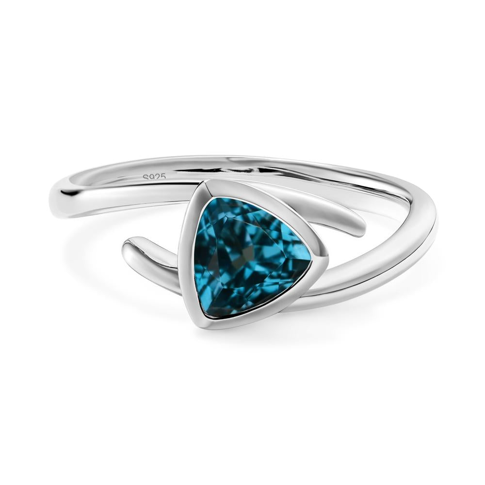 Bezel Set London Blue Topaz Ring - LUO Jewelry #metal_sterling silver
