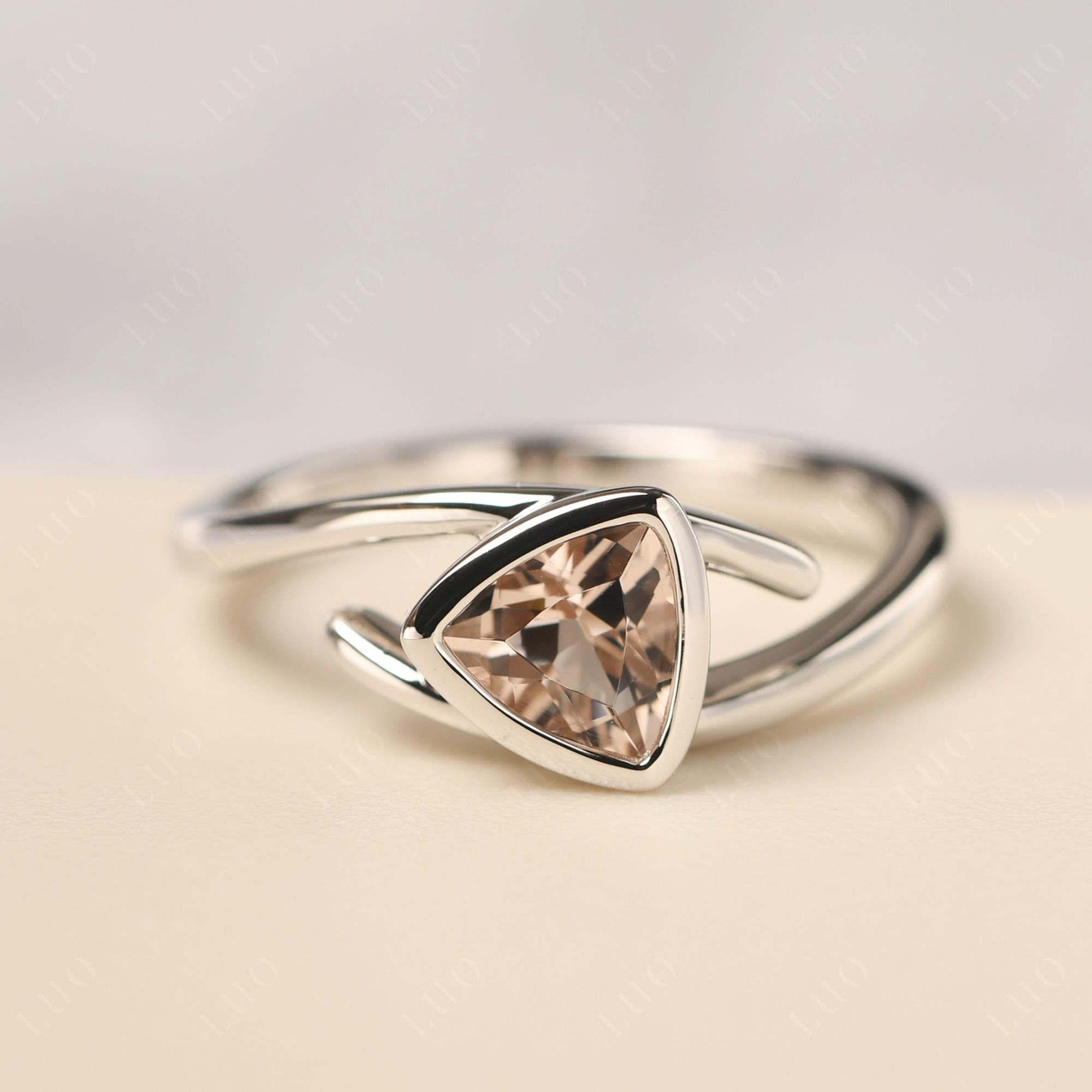 Bezel Set Morganite Ring - LUO Jewelry
