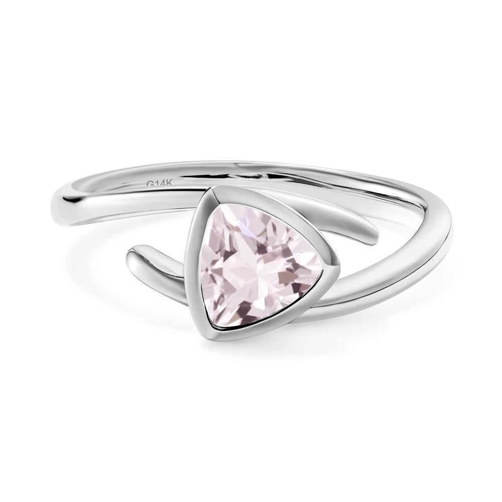 Bezel Set Morganite Ring - LUO Jewelry #metal_14k white gold