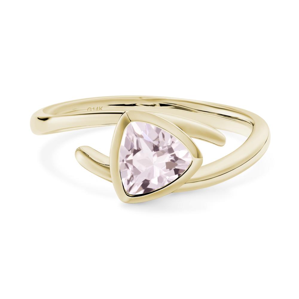 Bezel Set Morganite Ring - LUO Jewelry #metal_14k yellow gold