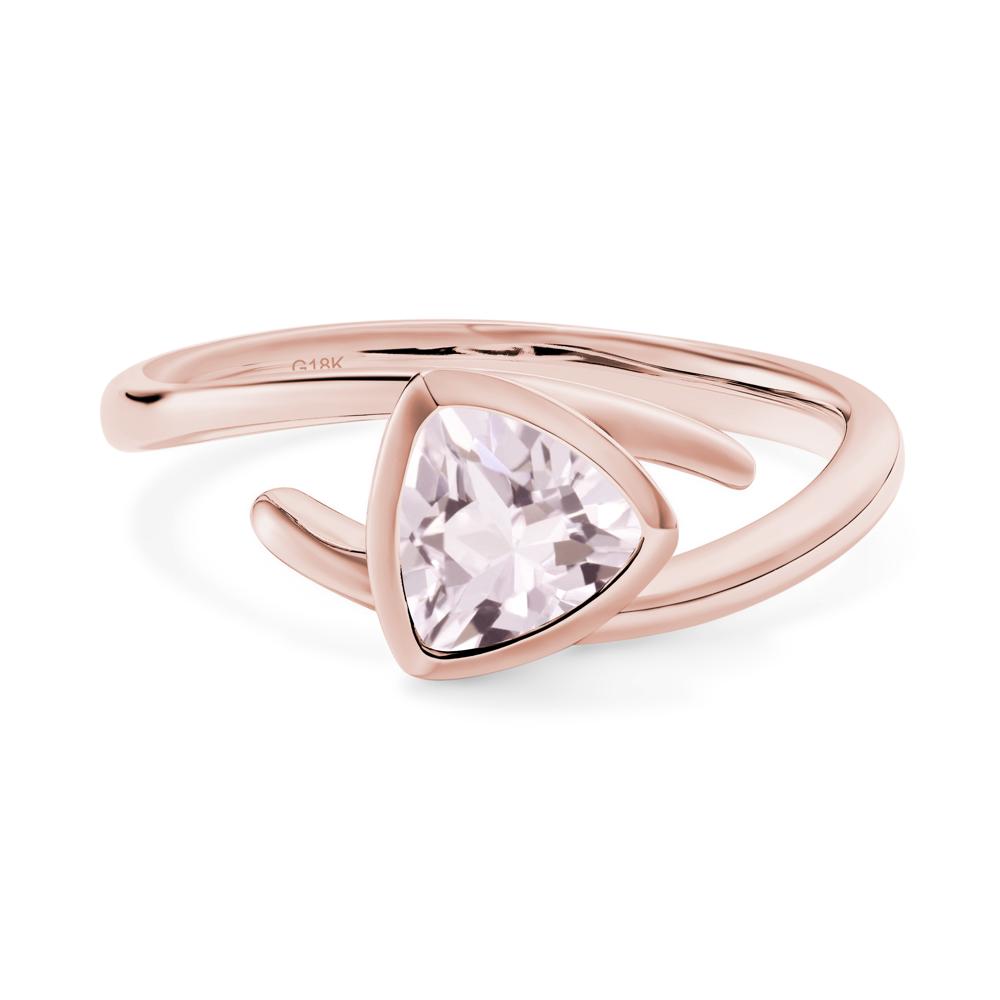 Bezel Set Morganite Ring - LUO Jewelry #metal_18k rose gold