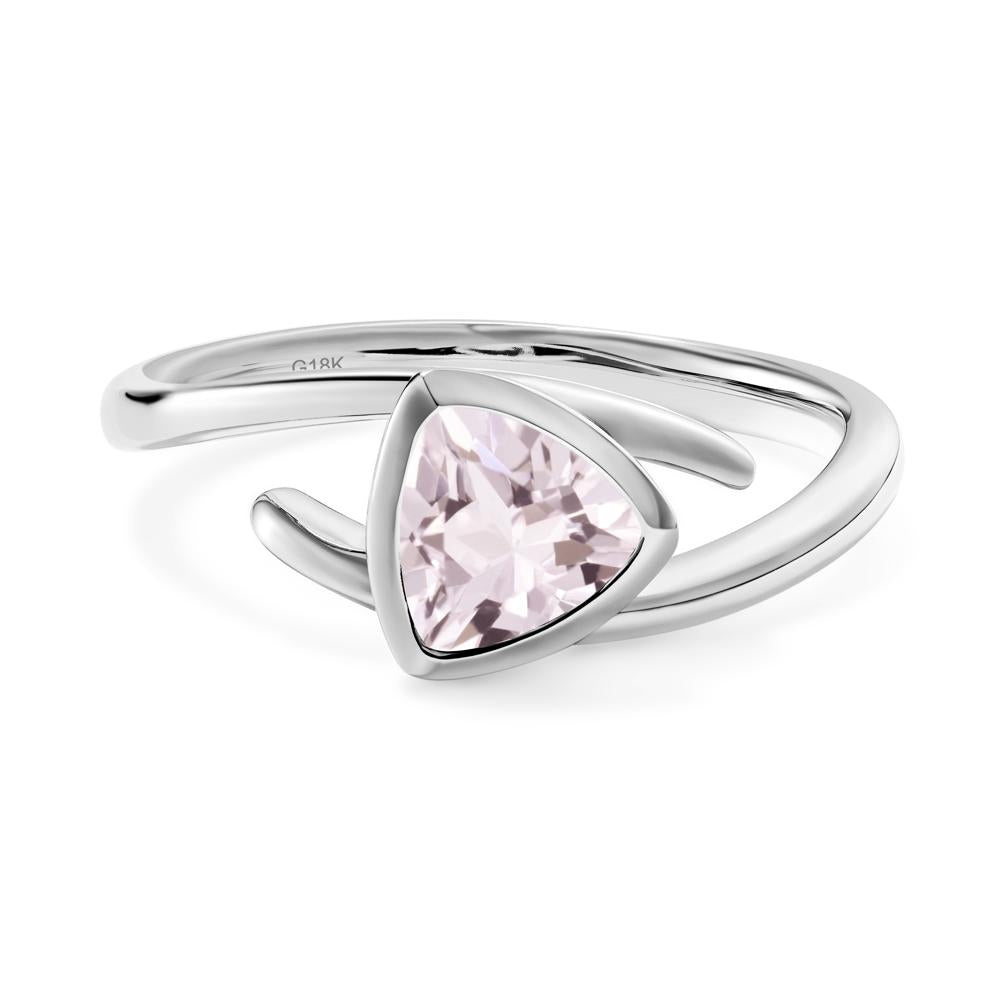 Bezel Set Morganite Ring - LUO Jewelry #metal_18k white gold