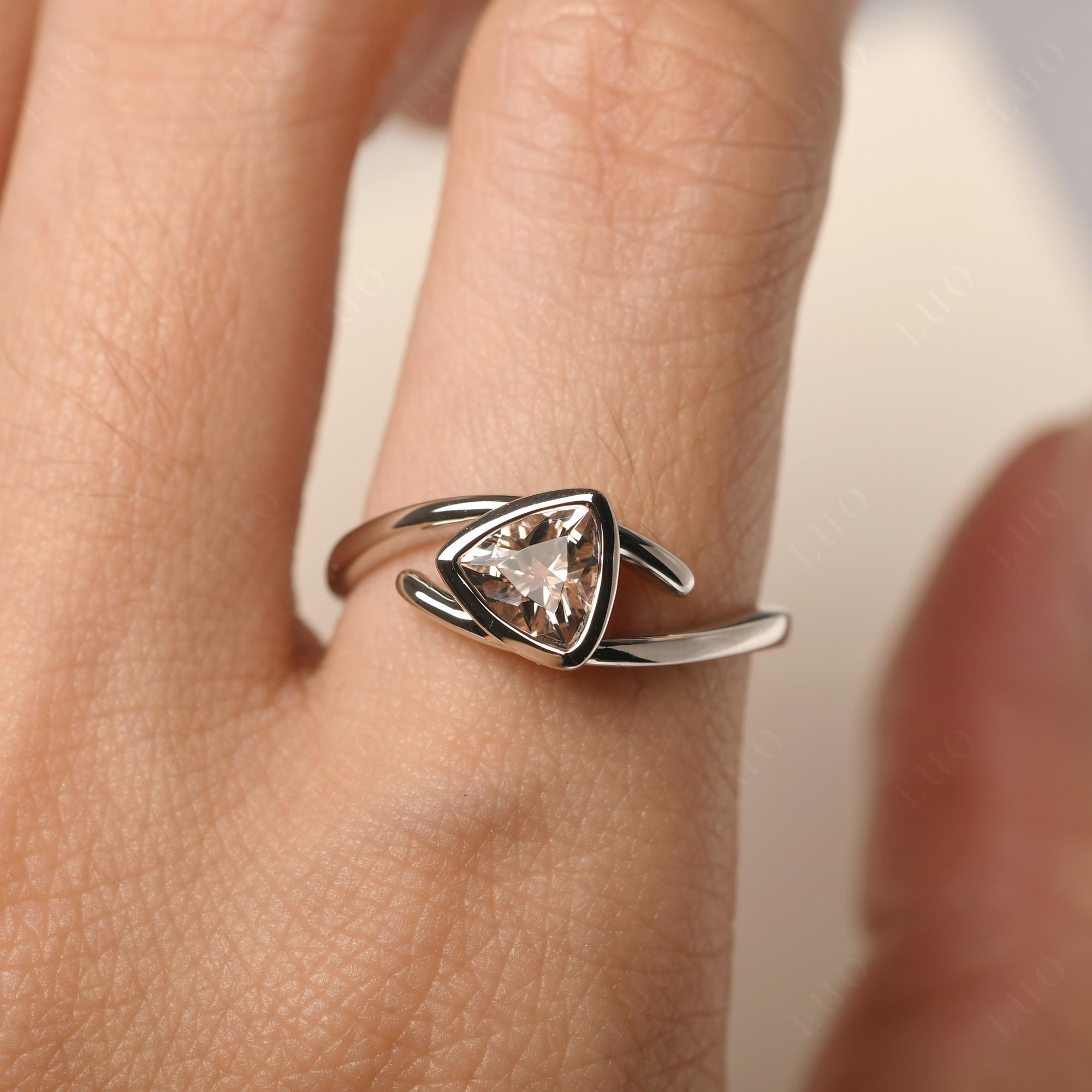 Bezel Set Morganite Ring - LUO Jewelry