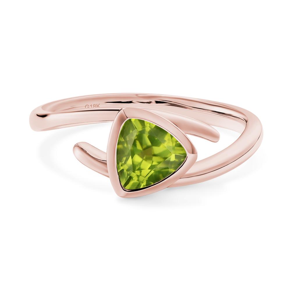 Bezel Set Peridot Ring - LUO Jewelry #metal_18k rose gold