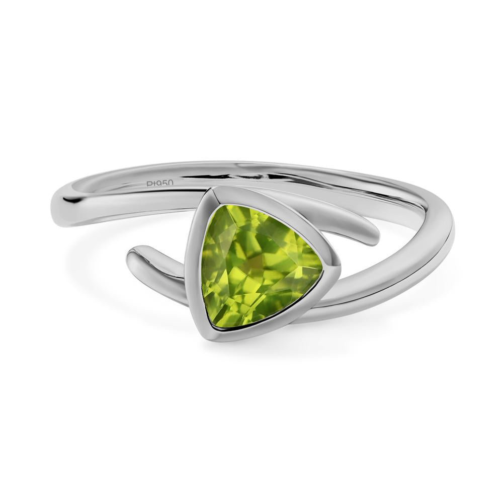 Bezel Set Peridot Ring - LUO Jewelry #metal_platinum