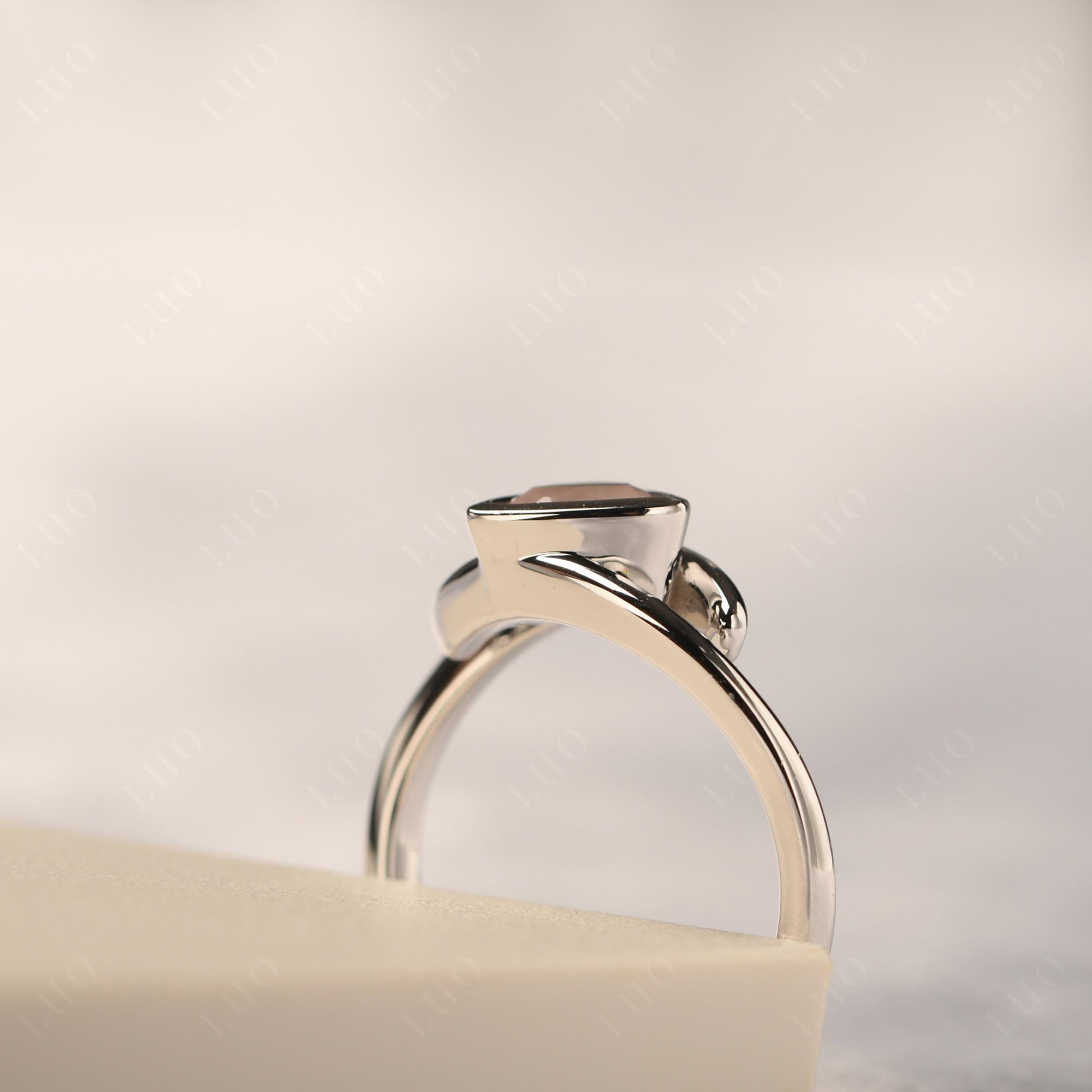 Bezel Set Rose Quartz Ring - LUO Jewelry