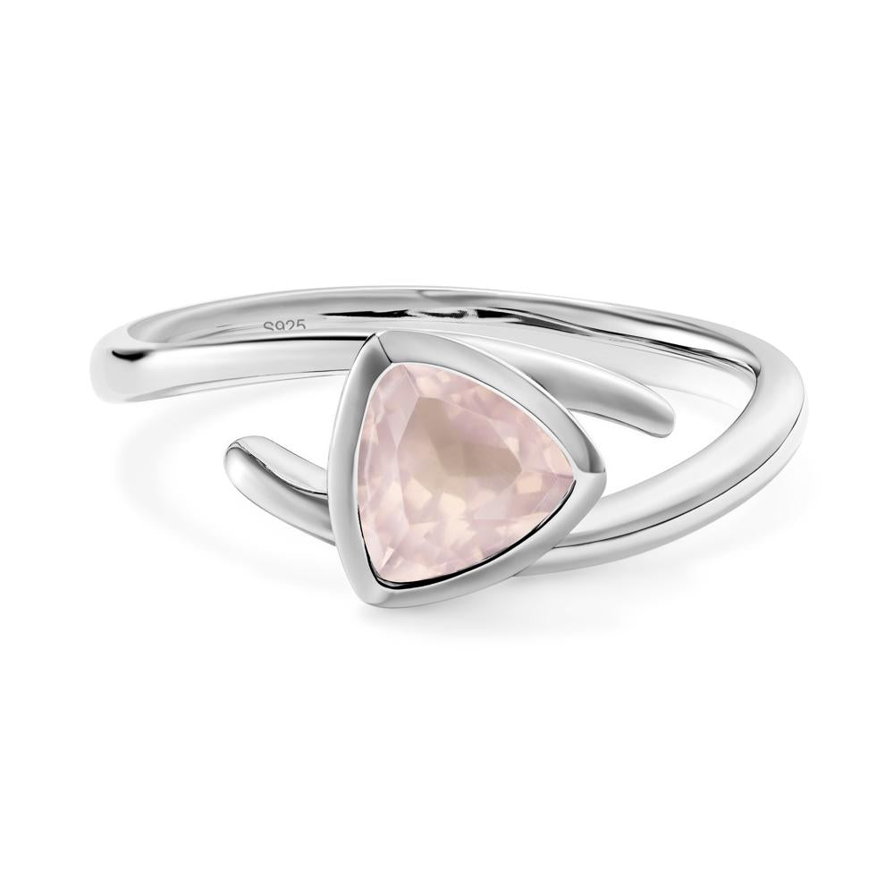 Bezel Set Rose Quartz Ring - LUO Jewelry #metal_sterling silver