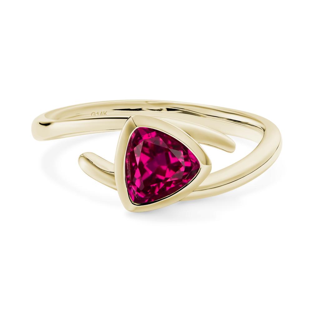 Bezel Set Ruby Ring - LUO Jewelry #metal_14k yellow gold