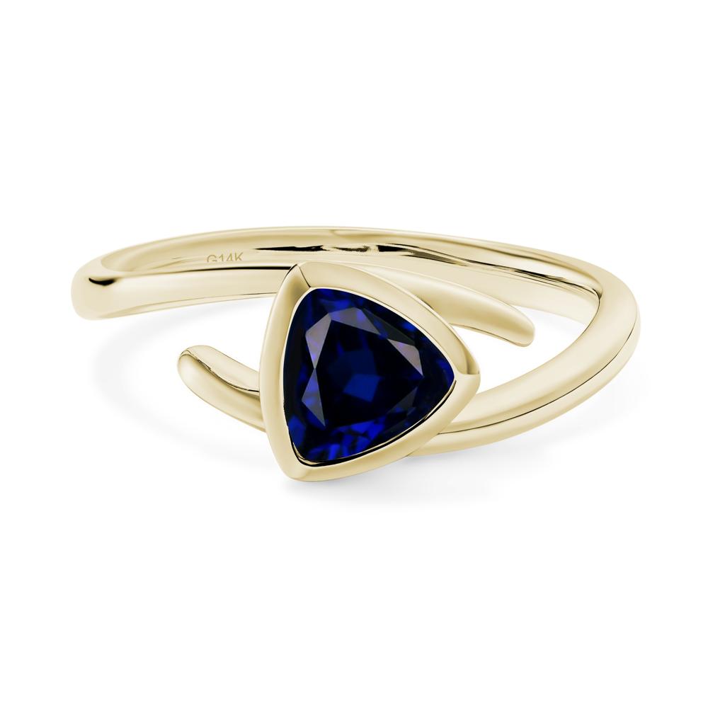 Bezel Set Sapphire Ring - LUO Jewelry #metal_14k yellow gold