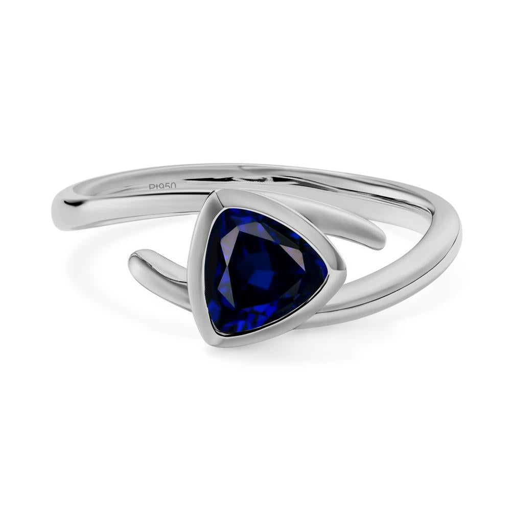 Bezel Set Sapphire Ring - LUO Jewelry #metal_platinum