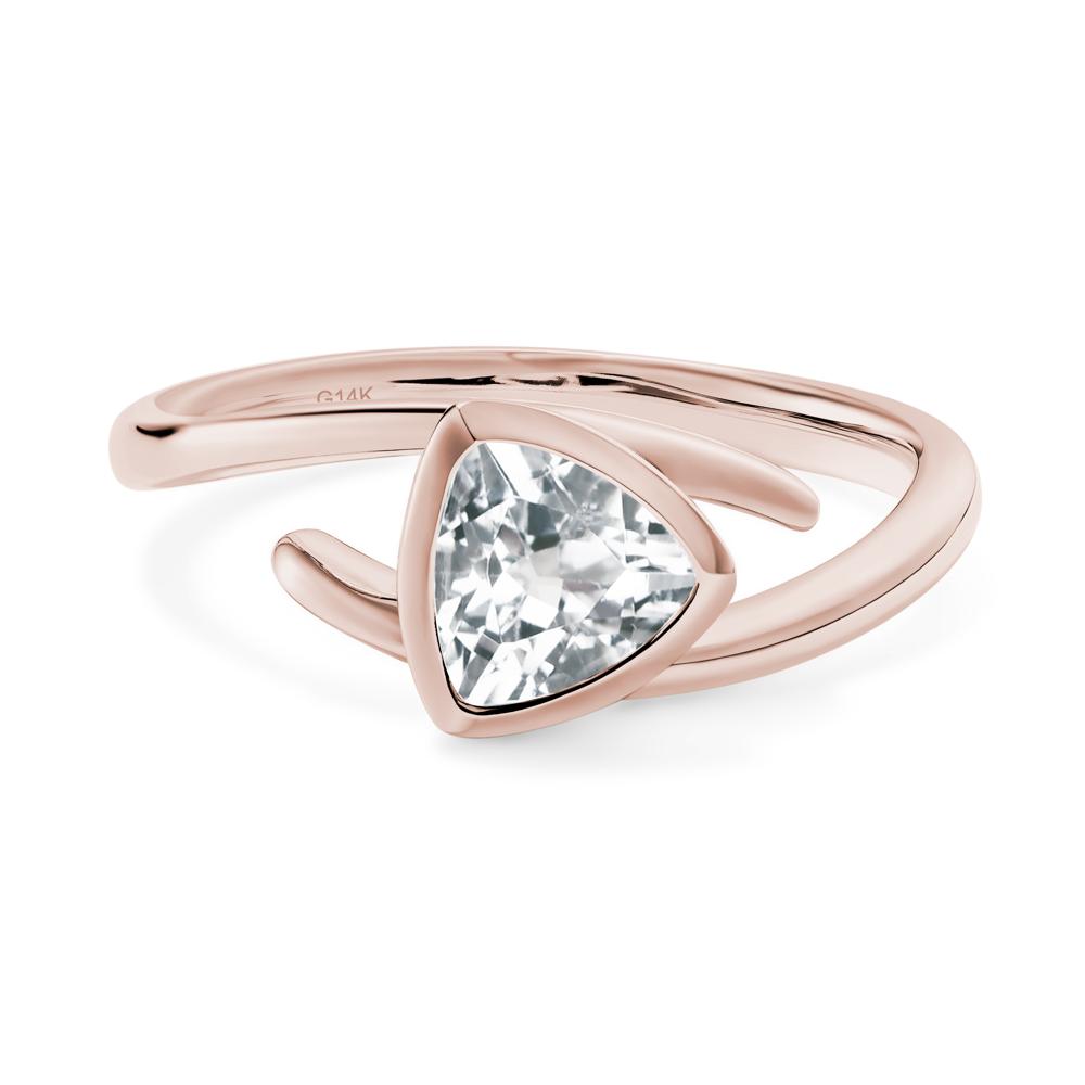 Bezel Set White Topaz Ring - LUO Jewelry #metal_14k rose gold