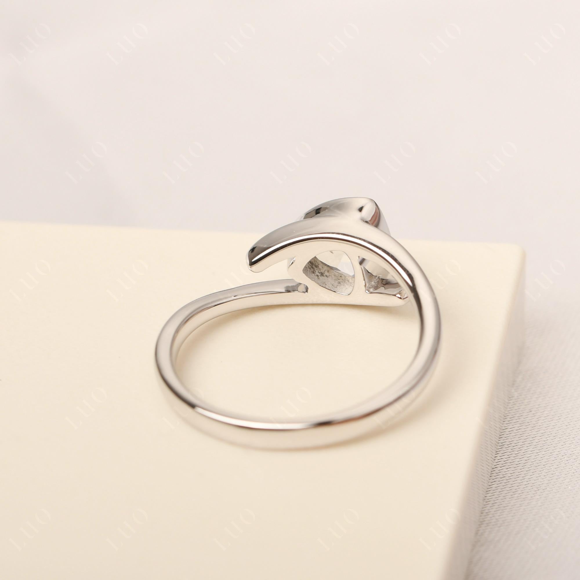 Bezel Set White Topaz Ring - LUO Jewelry