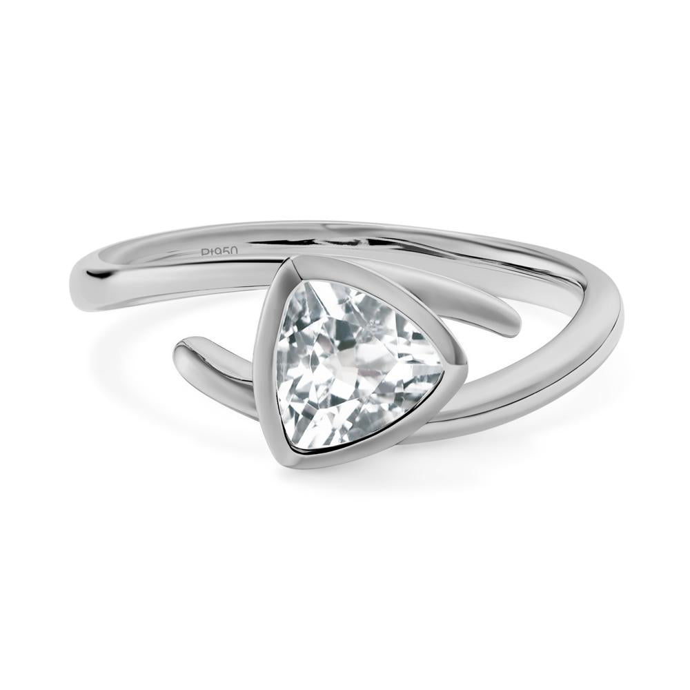 Bezel Set White Topaz Ring - LUO Jewelry #metal_platinum