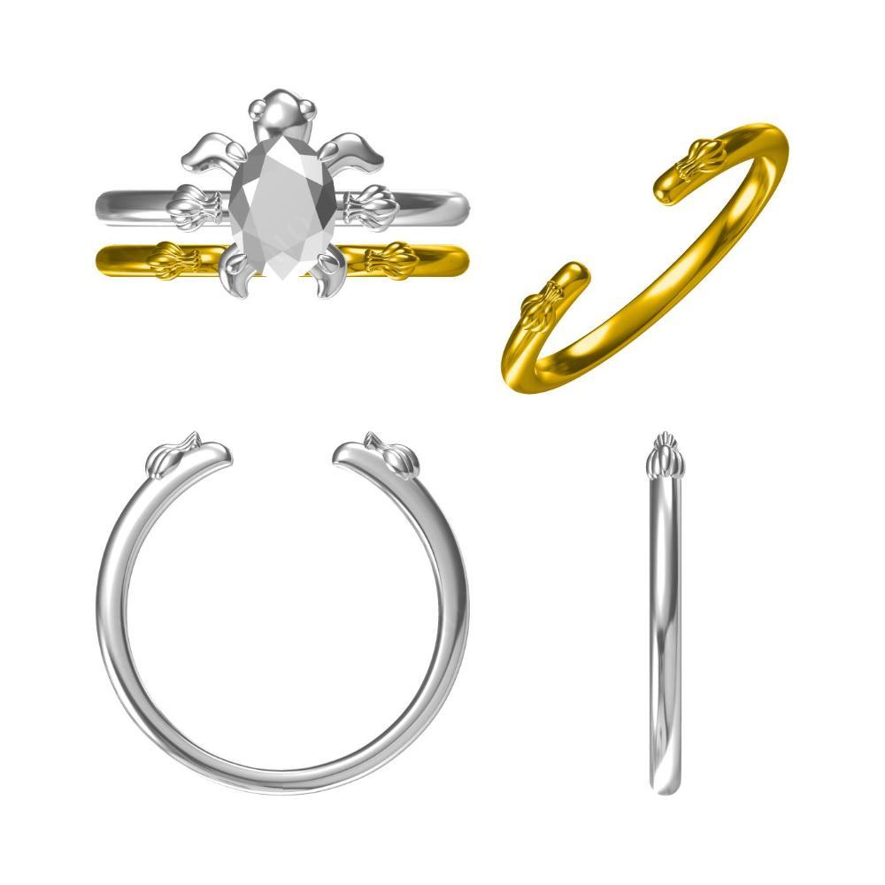 Smoky Quartz Sea Turtle Ring - LUO Jewelry