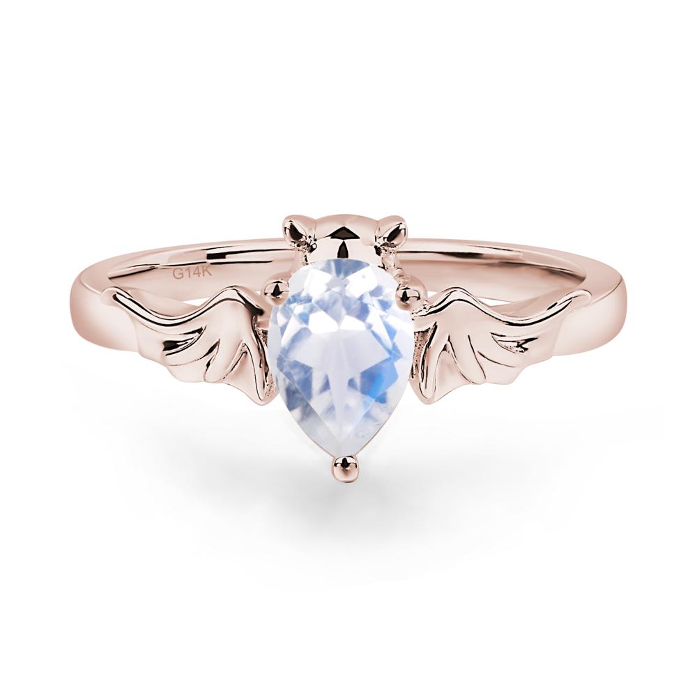 Moonstone Bat Engagement Ring - LUO Jewelry #metal_14k rose gold