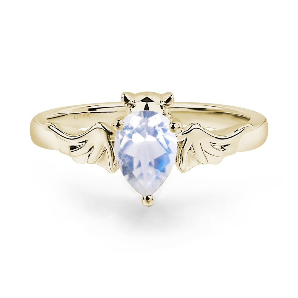 Moonstone Bat Engagement Ring - LUO Jewelry #metal_14k yellow gold