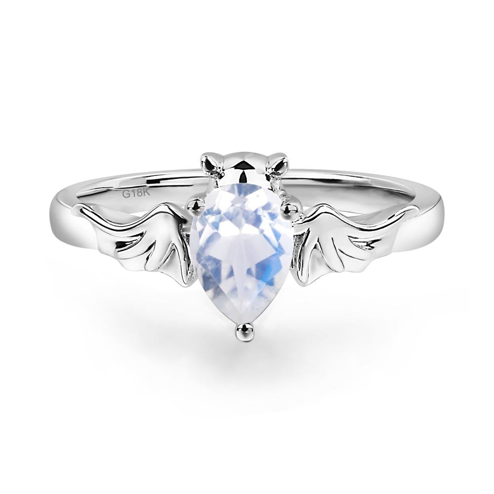 Moonstone Bat Engagement Ring - LUO Jewelry #metal_18k white gold