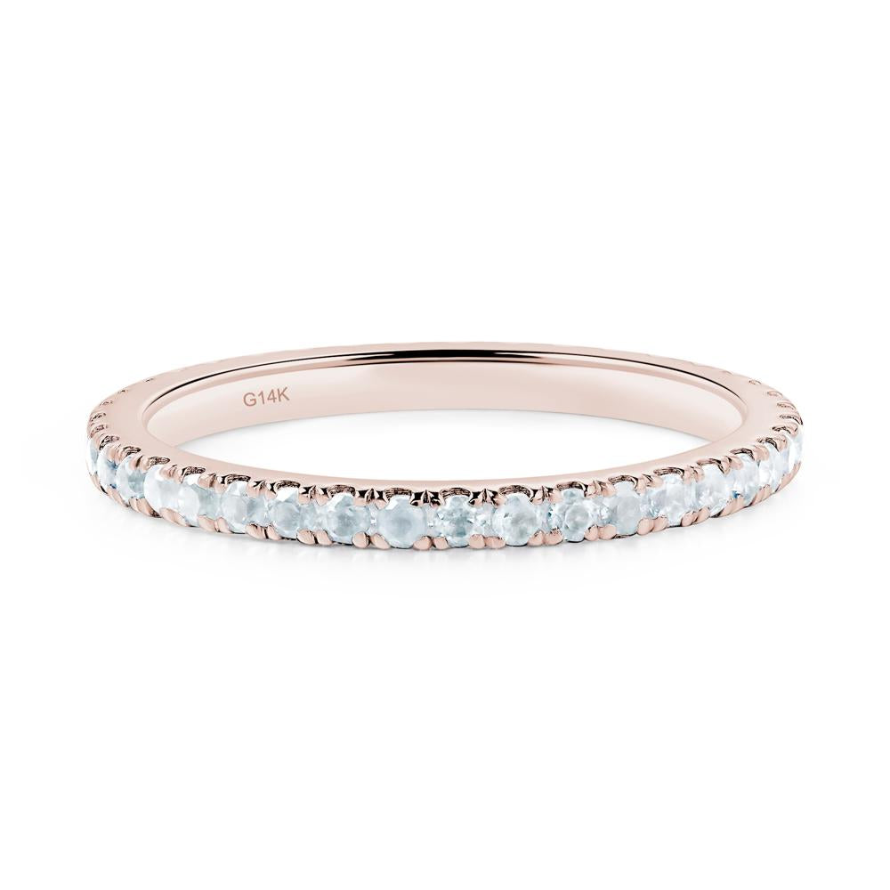 Aquamarine Eternity Wedding Ring - LUO Jewelry #metal_14k rose gold