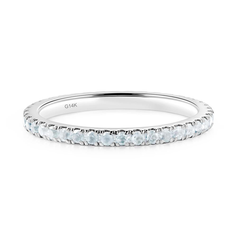 Aquamarine Eternity Wedding Ring - LUO Jewelry #metal_14k white gold