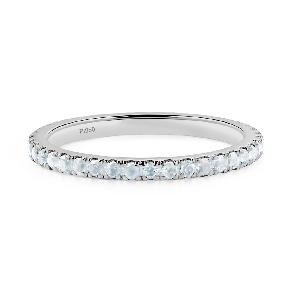 Aquamarine Eternity Wedding Ring - LUO Jewelry #metal_platinum