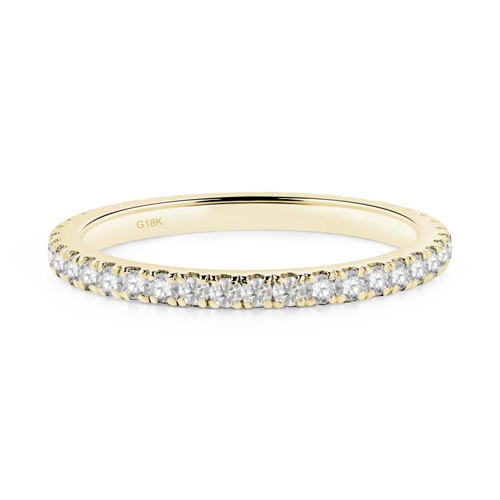 Moissanite Pave Eternity Ring - LUO Jewelry #metal_18k yellow gold