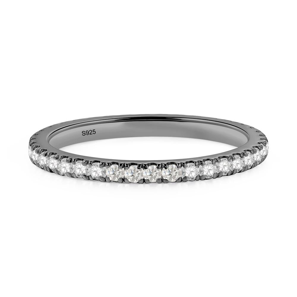 Moissanite Pave Eternity Ring - LUO Jewelry #metal_black finish sterling silver