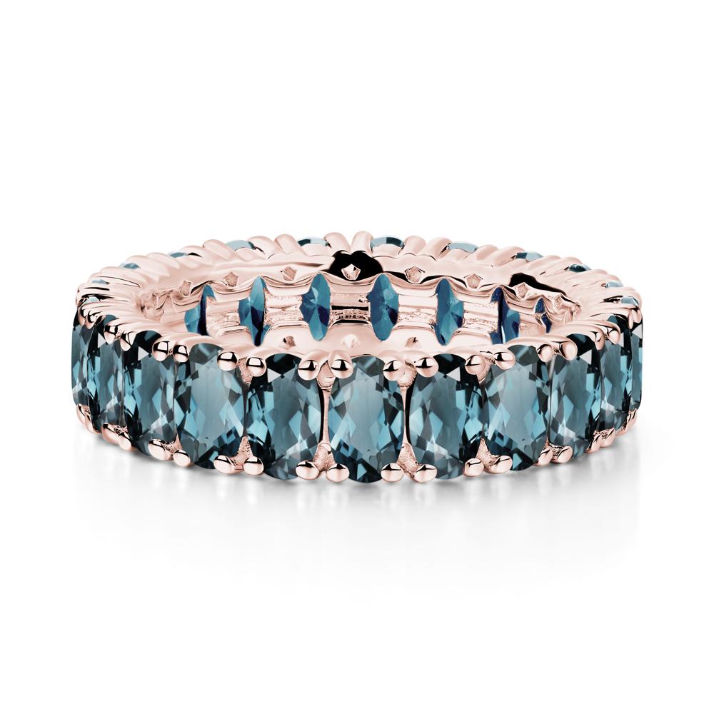 London Blue Topaz Wide Band Eternity Ring - LUO Jewelry #metal_18k rose gold