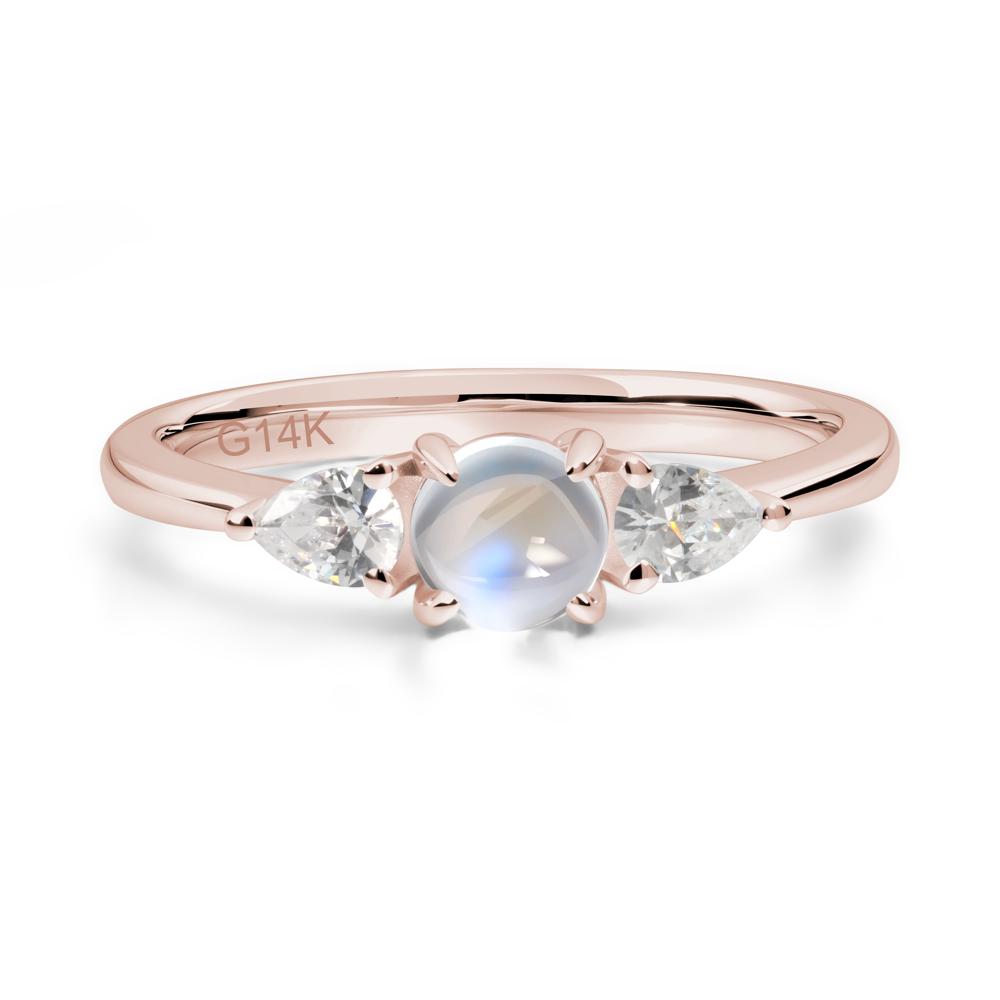 Cabochon Moonstone Engagement Ring - LUO Jewelry #metal_14k rose gold