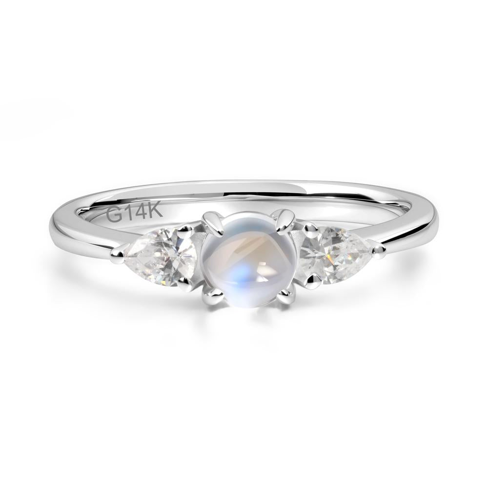 Cabochon Moonstone Engagement Ring - LUO Jewelry #metal_14k white gold