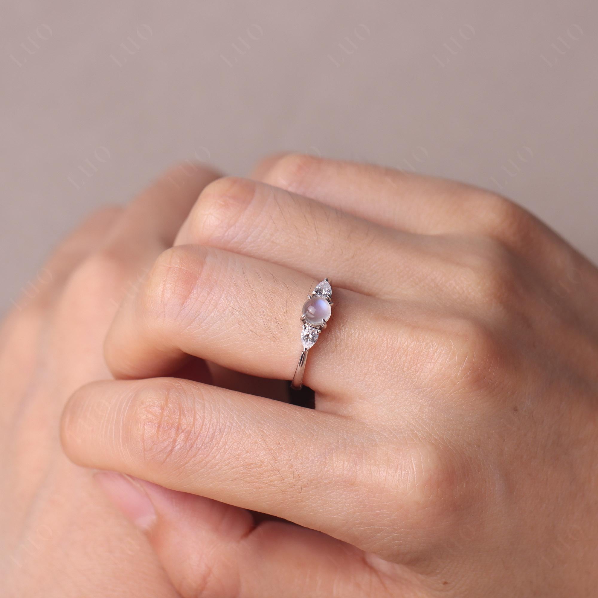 Cabochon Moonstone Engagement Ring - LUO Jewelry