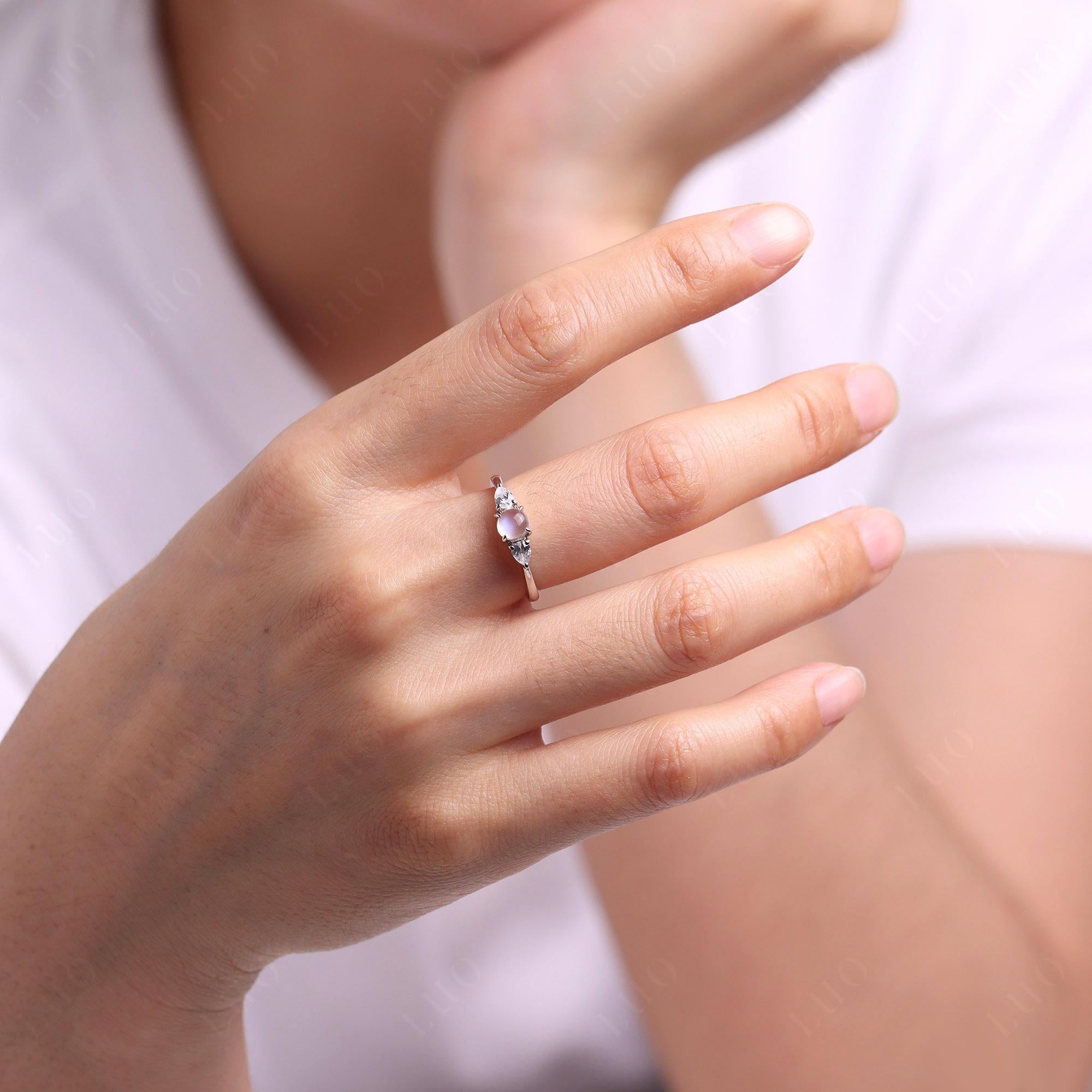 Cabochon Moonstone Engagement Ring - LUO Jewelry