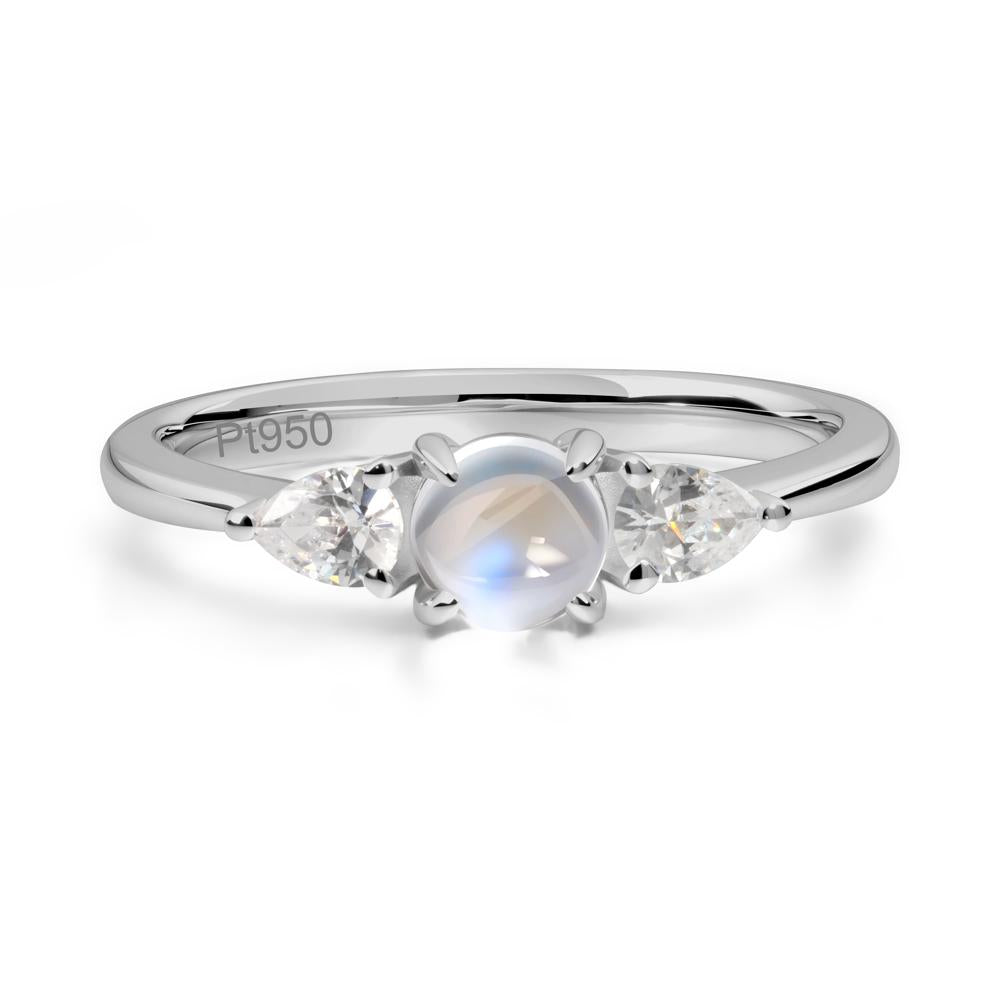Cabochon Moonstone Engagement Ring - LUO Jewelry #metal_platinum