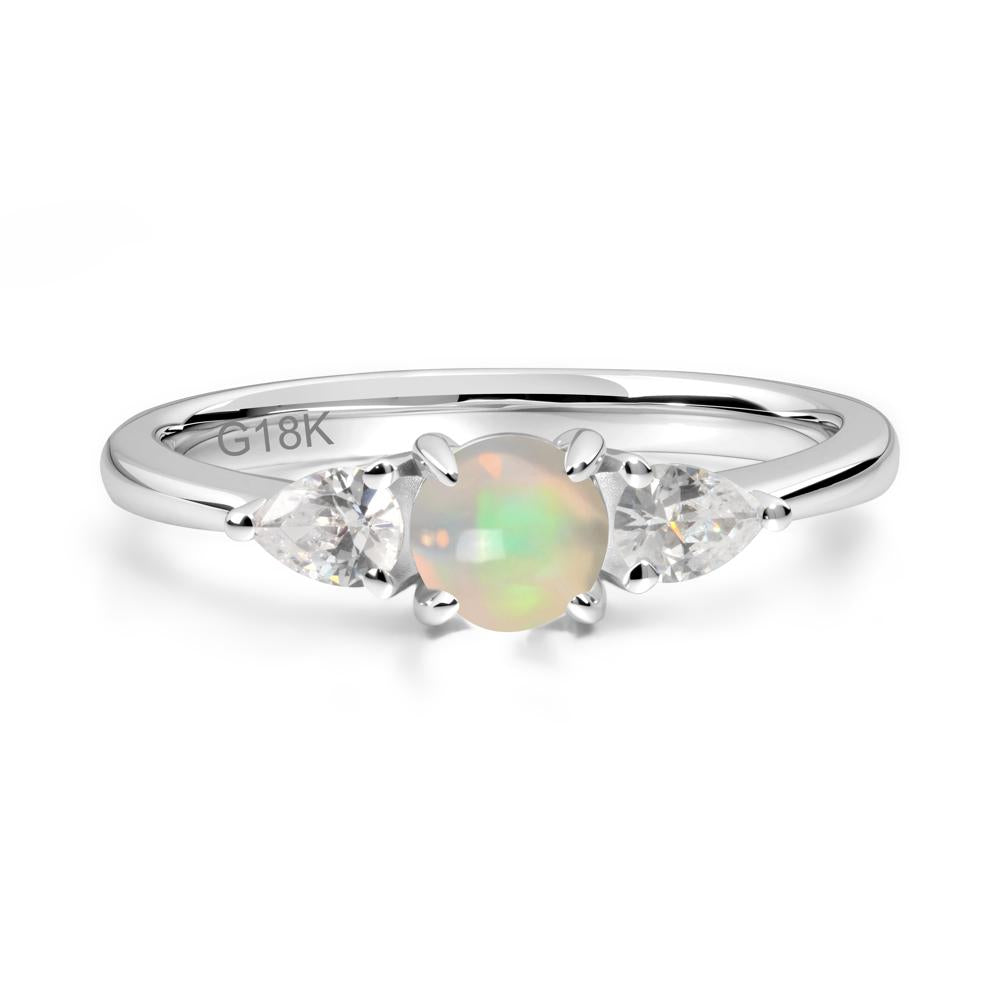 Cabochon Opal Engagement Ring - LUO Jewelry #metal_18k white gold