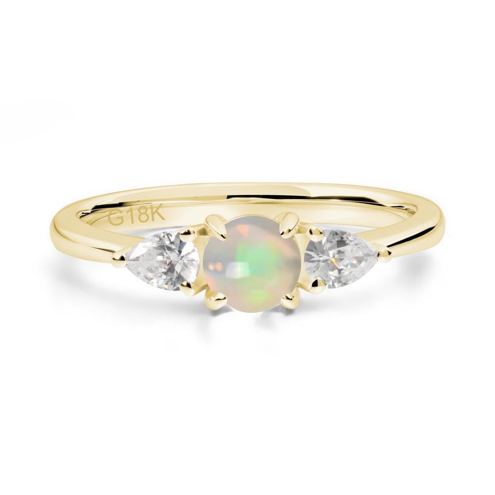 Cabochon Opal Engagement Ring - LUO Jewelry #metal_18k yellow gold