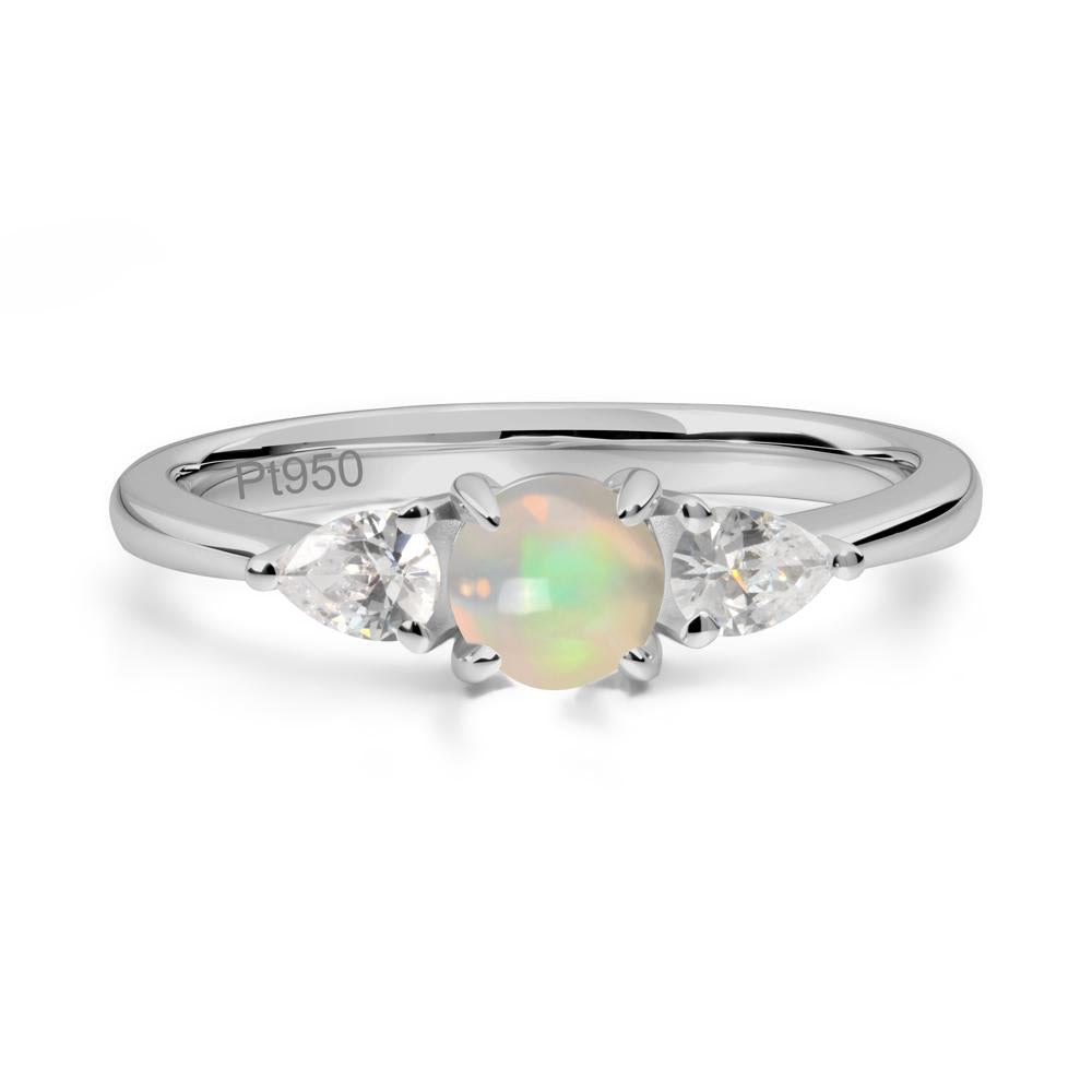 Cabochon Opal Engagement Ring - LUO Jewelry #metal_platinum