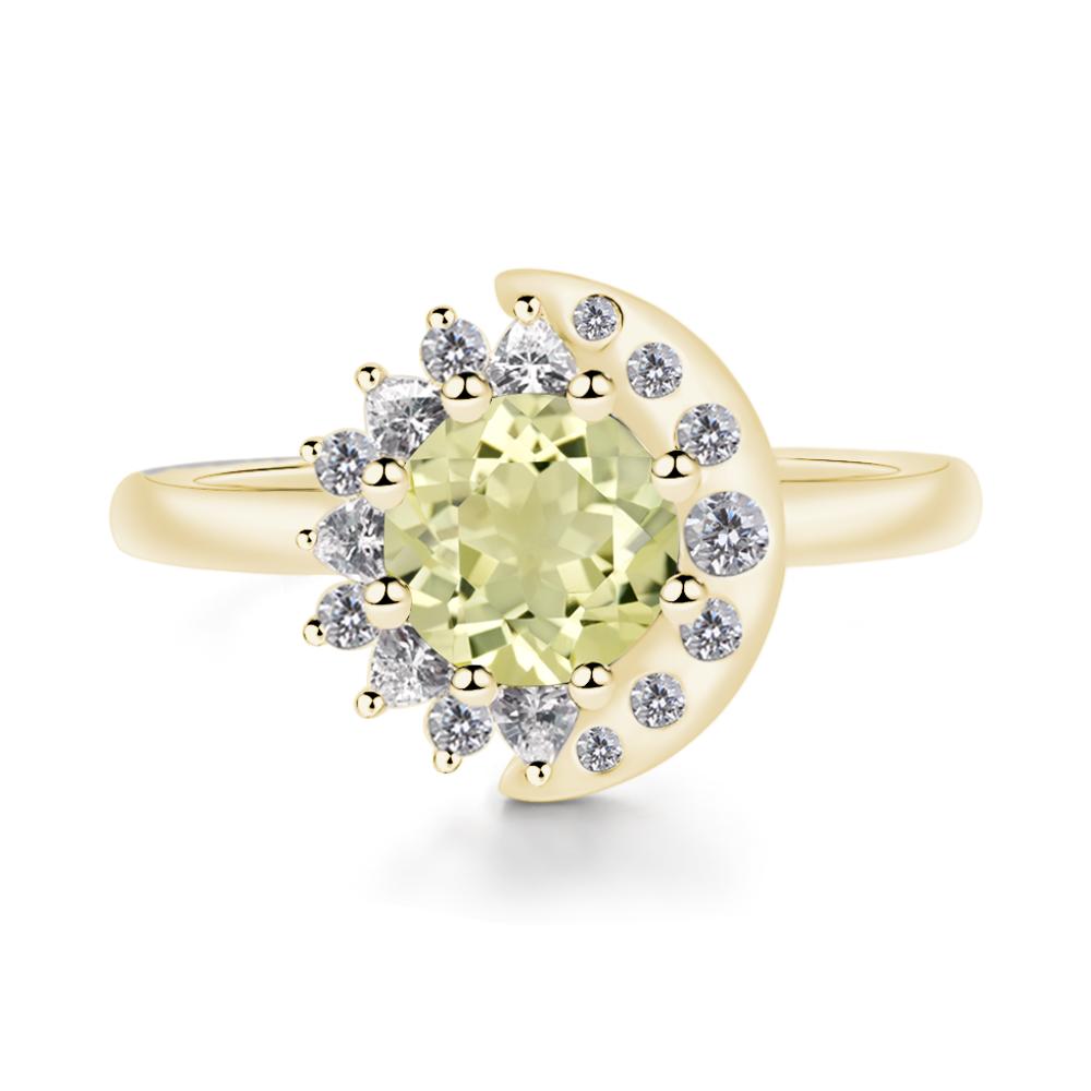 Lemon Quartz Sun and Moon Ring - LUO Jewelry #metal_18k yellow gold