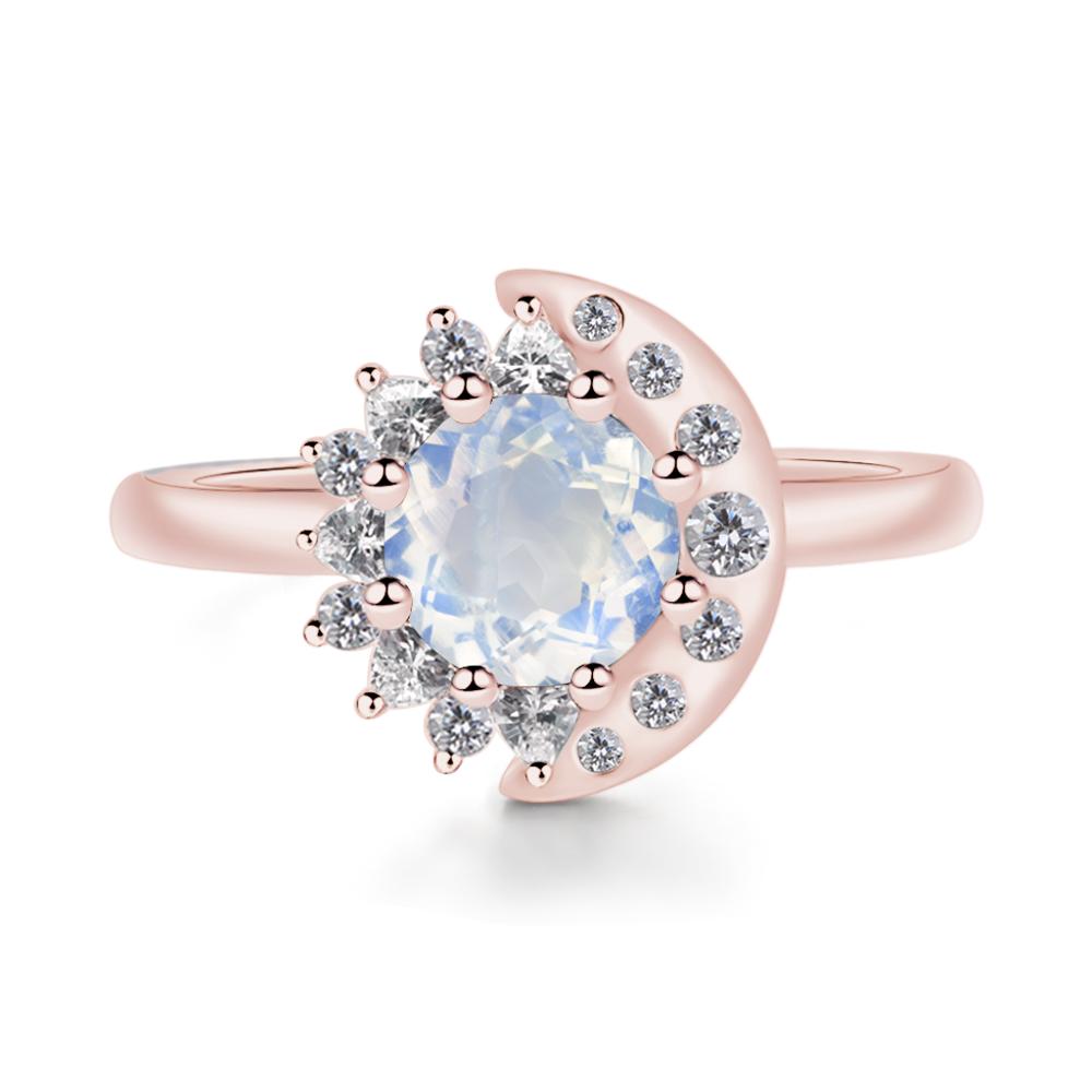 Moonstone Sun and Moon Ring - LUO Jewelry #metal_18k rose gold