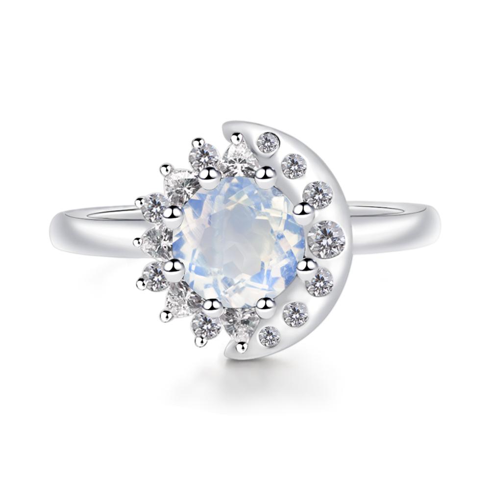Moonstone Sun and Moon Ring - LUO Jewelry #metal_sterling silver